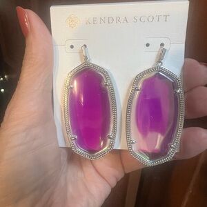 Kendra Scott silver/dichroic Danielle Earrings NWOT